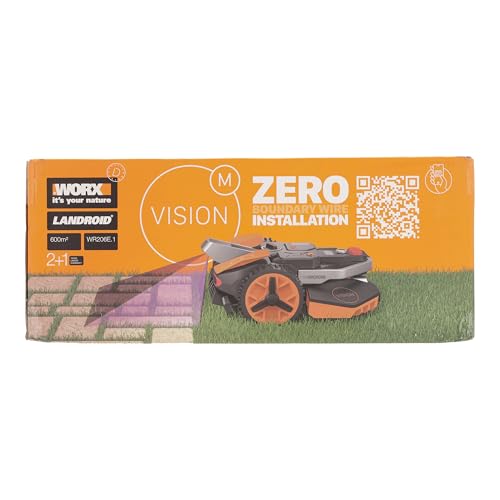 WORX Landroid Vision M600 Mähroboter WR206E.1 für Gärten bis 600m² - intelligenter Mähroboter ohne Begrenzungskabel – WLAN & Bluetooth – aktive Hindernisvermeidung mit KI-Technologie – APP Steuerung