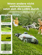 MAMMOTION LUBA 2 AWD 5000 Mähroboter ohne Begrenzungskabel für Rasenflächen bis 5000 m², Rasenmäher Roboter 3D Vision+RTK Fusion-Mapping, 80% Steigung, Schnitthöhe 25-70mm, Schnittbreite 40cm