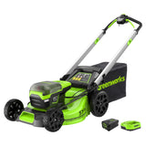 Greenworks Pro 60V 51cm Brushless Nascower Kabellos Schnitthöhe 25-85mm Klappgriff Vertikale Lagerung mit 60 Liter Beutel (mit Akku und 4Ah Ladegerät)
