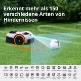 Navimow i105E Mähroboter ohne Begrenzungskabel 500 m², RTK+Vision Rasenmäher Roboter, KI Automatische Kartierung, Virtuelle Begrenzung, Mehrzonen-Management