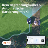 Navimow i105E Mähroboter ohne Begrenzungskabel 500 m², RTK+Vision Rasenmäher Roboter, KI Automatische Kartierung, Virtuelle Begrenzung, Mehrzonen-Management