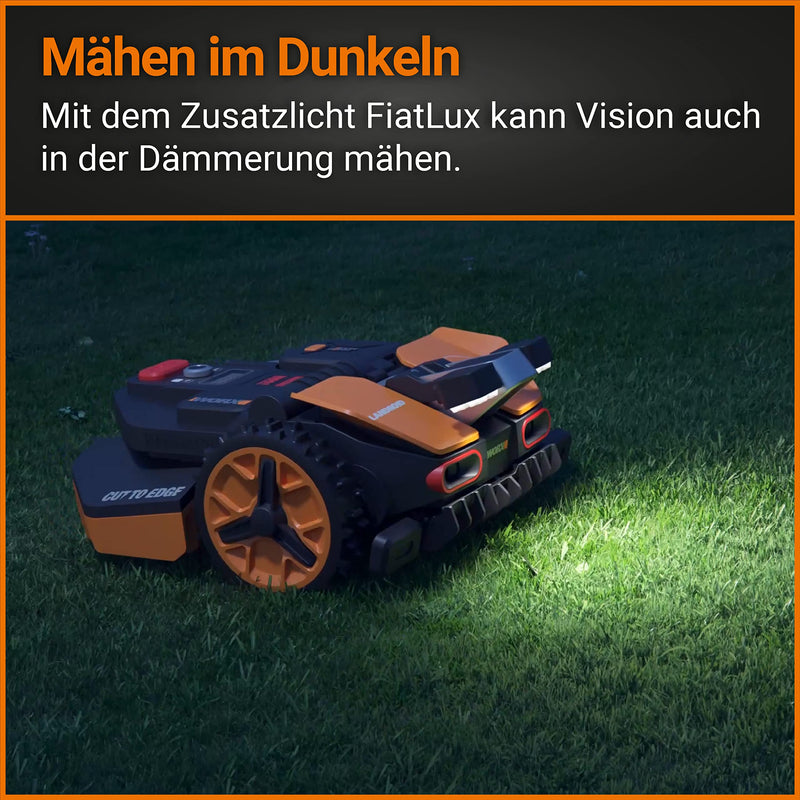 WORX Landroid Vision M600 Mähroboter WR206E.1 für Gärten bis 600m² - intelligenter Mähroboter ohne Begrenzungskabel – WLAN & Bluetooth – aktive Hindernisvermeidung mit KI-Technologie – APP Steuerung